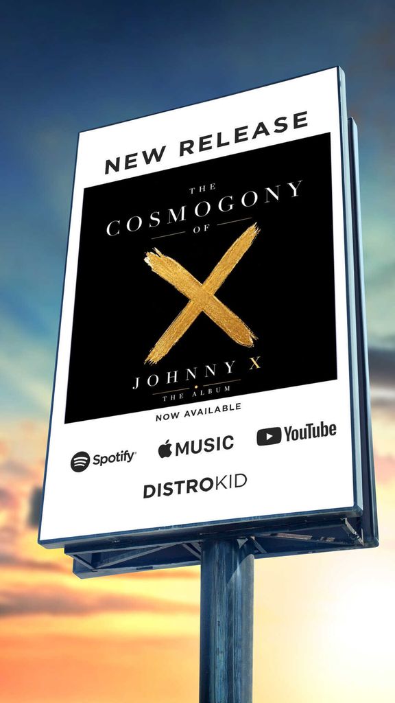 Campaign concept mockup for The Cosmogony of Johnny X
