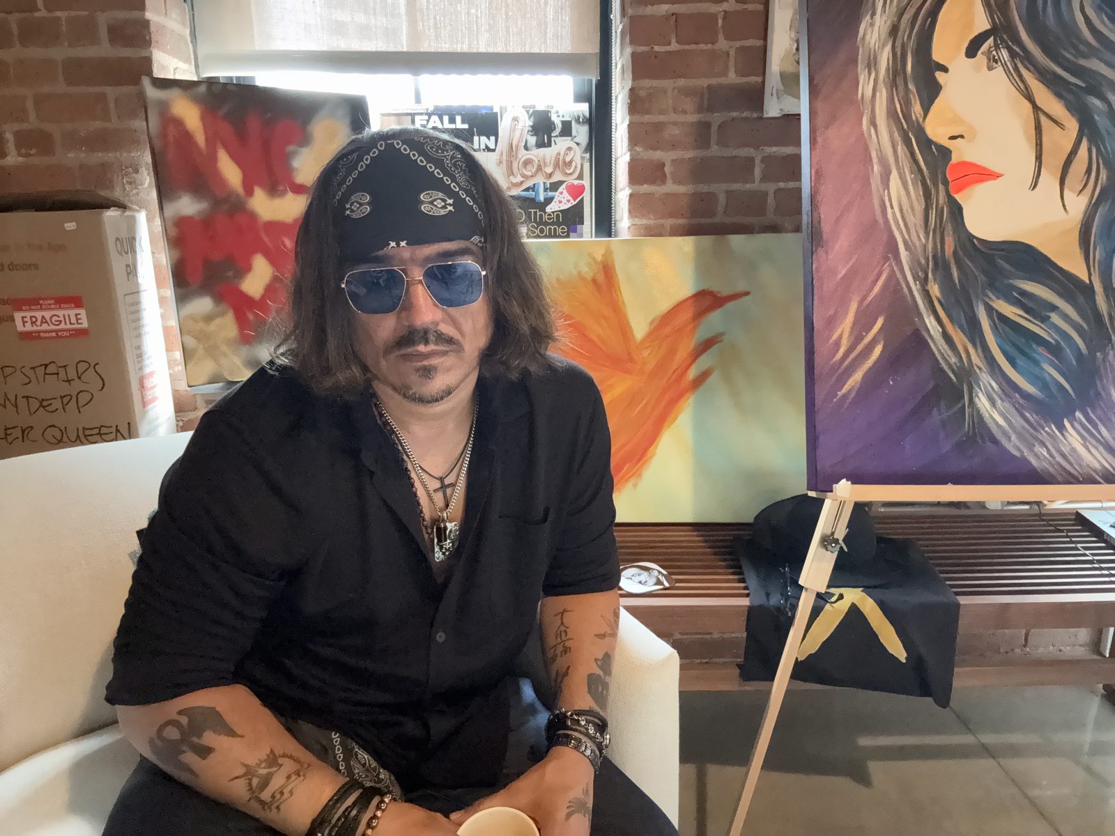 Johnny X in his studio